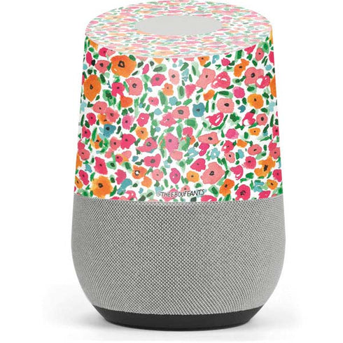 Bouffants and Broken Hearts Watercolor Floral Google Home Skin